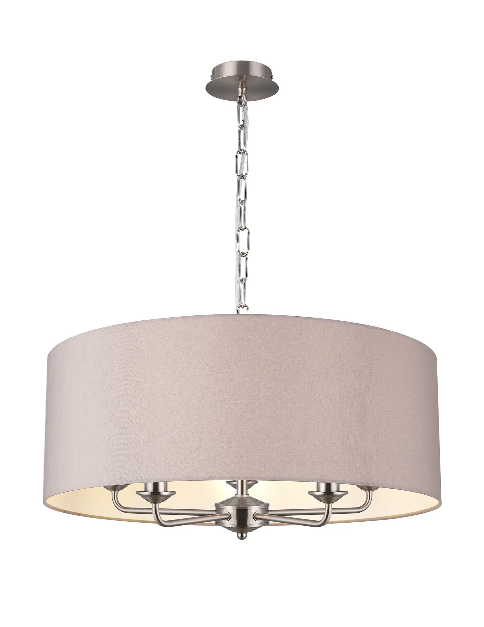 DK0671  Banyan 60cm 5 Light Pendant Satin Nickel; Grey